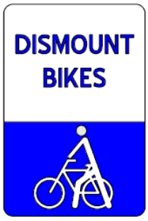 Sign With Image Dismount Bikes